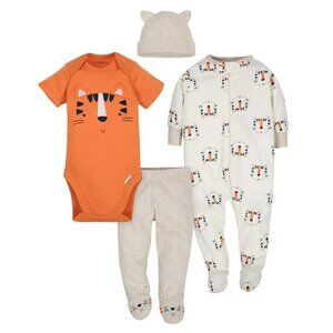 Gerber 4-Piece Boys Tiger Bundled Gift Set